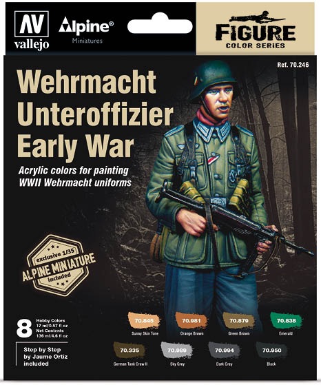 Vallejo Figure Color Series: Paint Set: WEHRMACHT UNTEROFFIZIER EARLY WAR 