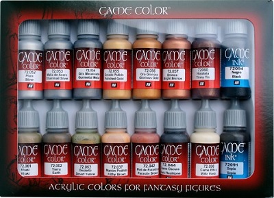 Vallejo Game Color Set:  72291 LEATHER AND METAL 