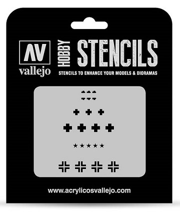 Vallejo Hobby Stencils: ASSORTED GERMAN WWII TANK MARKINGS 