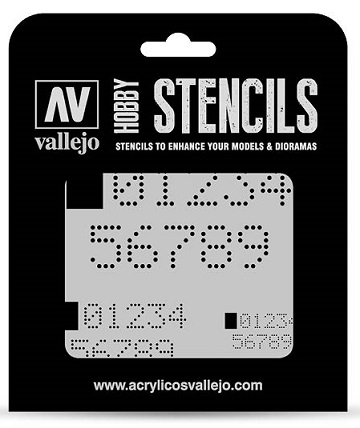 Vallejo Hobby Stencils: DIGITAL NUMBERS 