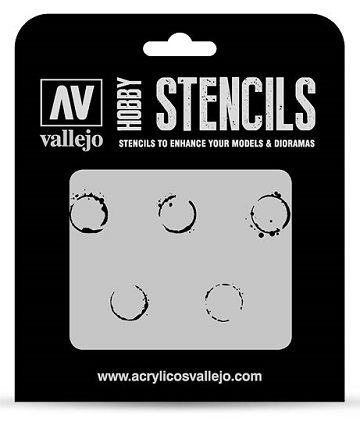 Vallejo Hobby Stencils: DRUM OIL MARKINGS 