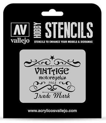 Vallejo Hobby Stencils: MOTORCYCLES SIGN 