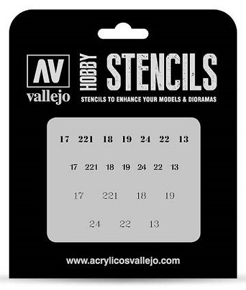 Vallejo Hobby Stencils: SOVIET NUMBERS WWII 