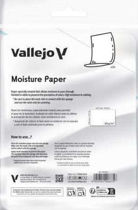 Vallejo Hobby Tools: Wet Palette Moisture Paper 