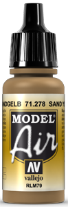Vallejo Model Air Color 278: Sand Yellow RLM79 
