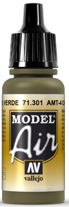 Vallejo Model Air Color 301: AMT-4 Camouflage Green 