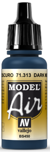 Vallejo Model Air Color 313: Dark Mediterranean Blue 