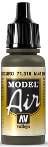 Vallejo Model Air Color 316: N. 41 Dark Olive Drab 