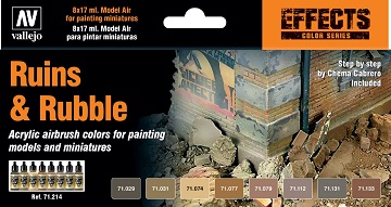 Vallejo Model Air: Effects - Ruin & Rubble Set 