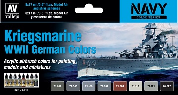 Vallejo Model Air: Navy - Kriegsmarine WWII German Colors Set 