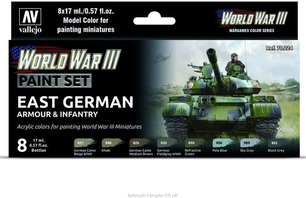 Vallejo Model Color Set: 70224: WWIII East German Armour and Infantry 