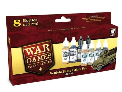 Vallejo Model Color Set: 70157 Vehicle Basics 