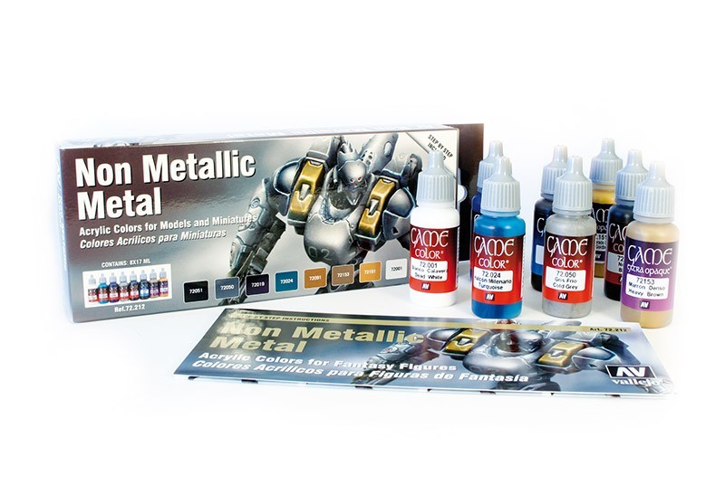 Vallejo Game Color Set: 72212 Non-Metallic Metal 