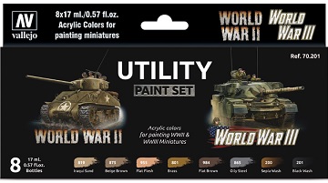Vallejo Model Color Set: 70201: Utility Paint Set 