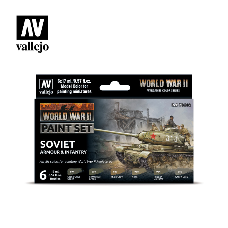 Vallejo Model Color Set: 70202: Soviet Armour & Infantry Set 