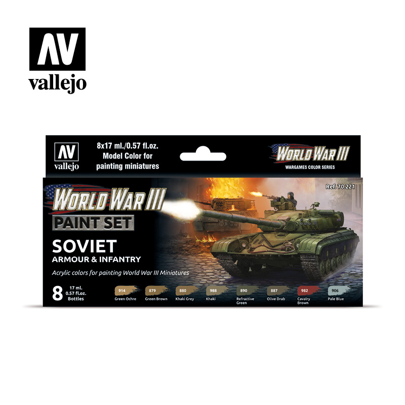 Vallejo Model Color Set: 70221: Soviet Armour & Infantry 