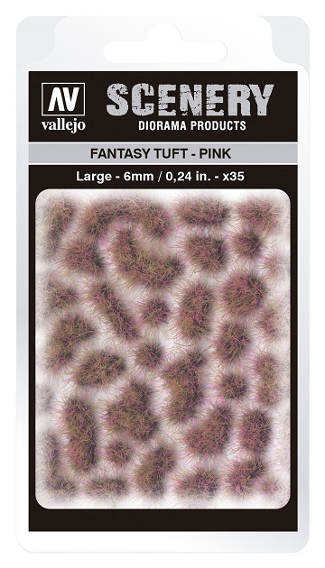 Vallejo Scenery Diorama Products: FANTASY TUFT- PINK (Large 6mm) 