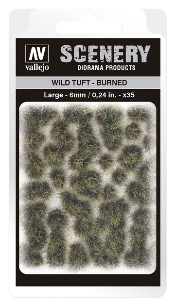 Vallejo Scenery Diorama Products: WILD TUFT: BURNED (Large 6mm) 
