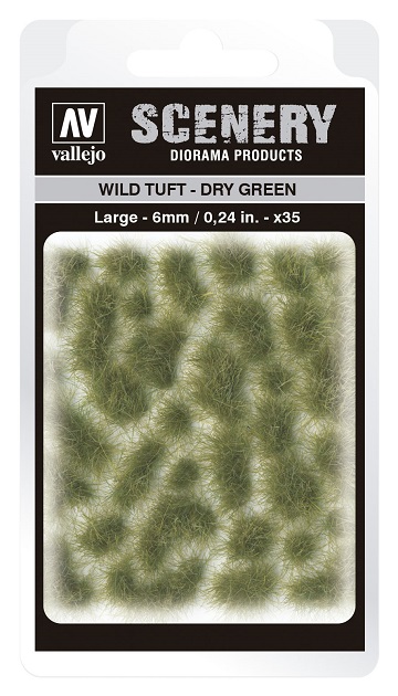 Vallejo Scenery Diorama Products: WILD TUFT- DRY GREEN (Large 6mm) 