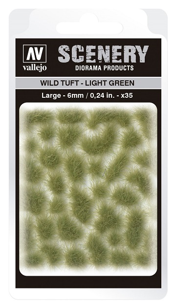 Vallejo Scenery Diorama Products: WILD TUFT: LIGHT GREEN (Large 6mm) 