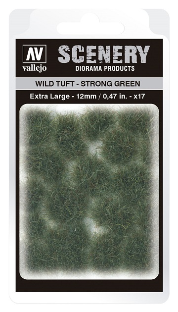 Vallejo Scenery Diorama Products: WILD TUFT- STRONG GREEN (Extra Large 12mm) 