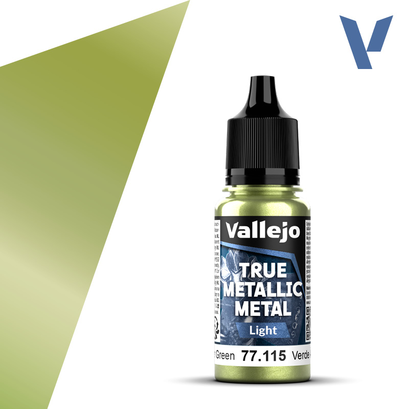 Vallejo True Metallic Metal: Light- Amber Green 