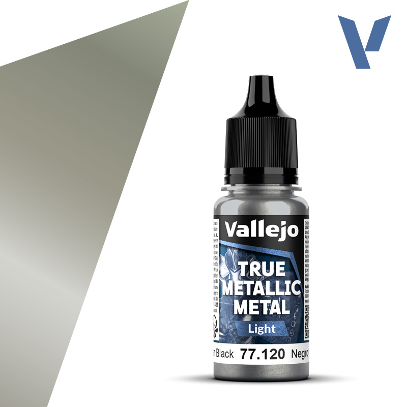 Vallejo True Metallic Metal: Light- Obsidian Black 
