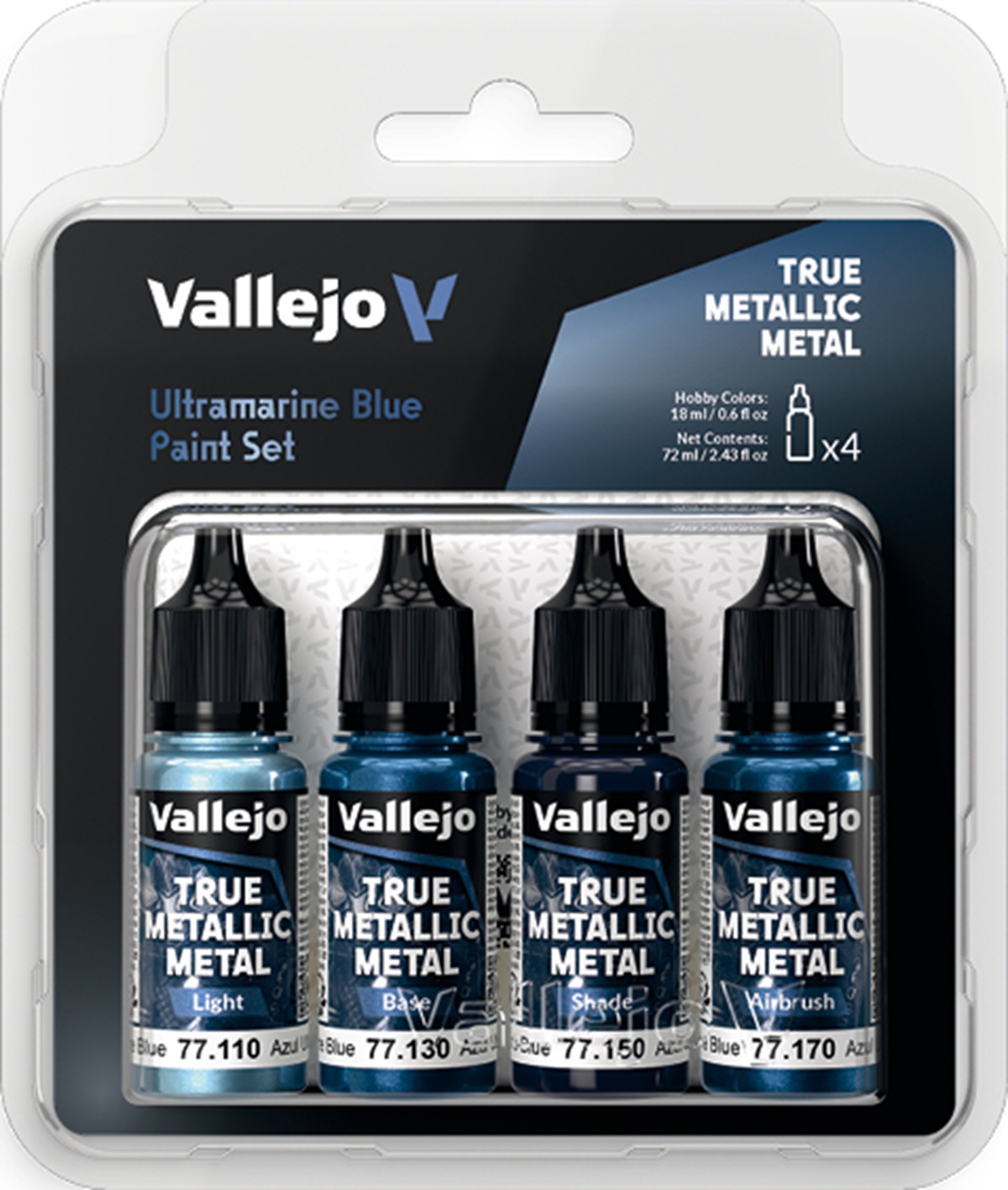 Vallejo True Metallic Metal: ULTRAMARINE BLUE PAINT SET 