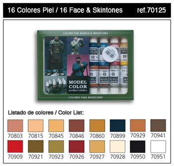Vallejo Model Color Set- 70125 Skintones 