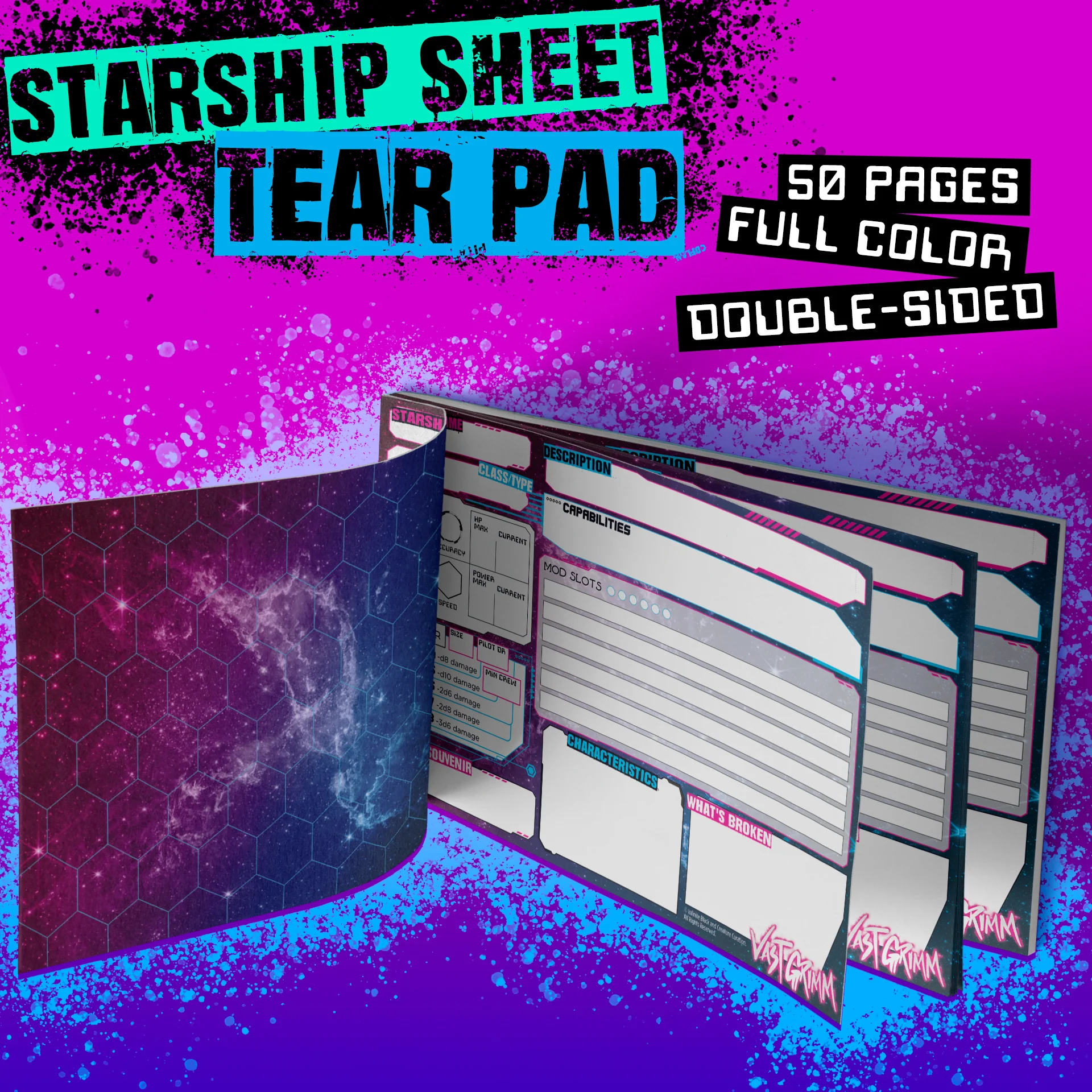 Vast Grimm: Starship Sheet Tear Pad 