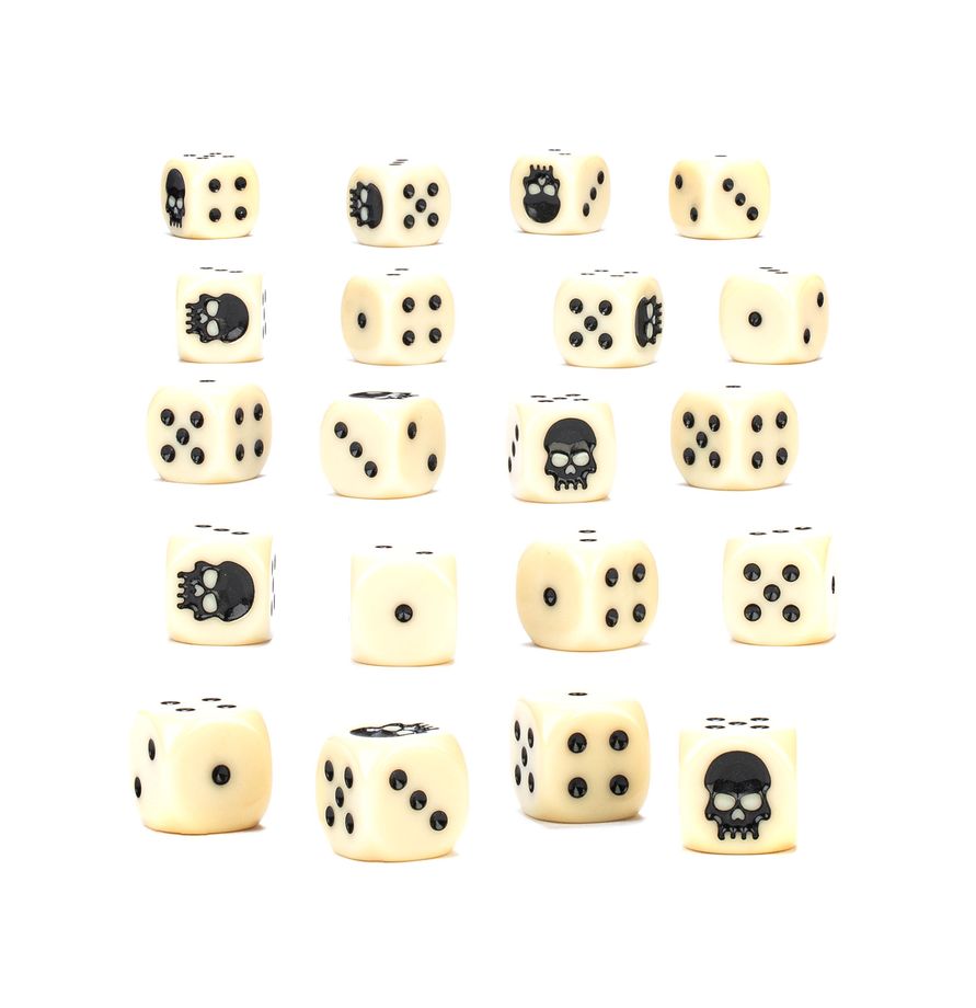 Wahammer Dice: White (with Black pips) (20) 