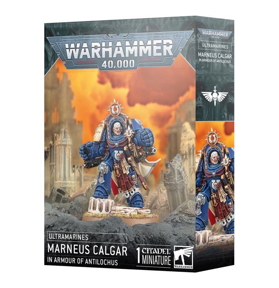 Warhammer 40,000: Space Marines: Ultramarines: Marneus Calgar in Armor of Antilochus 