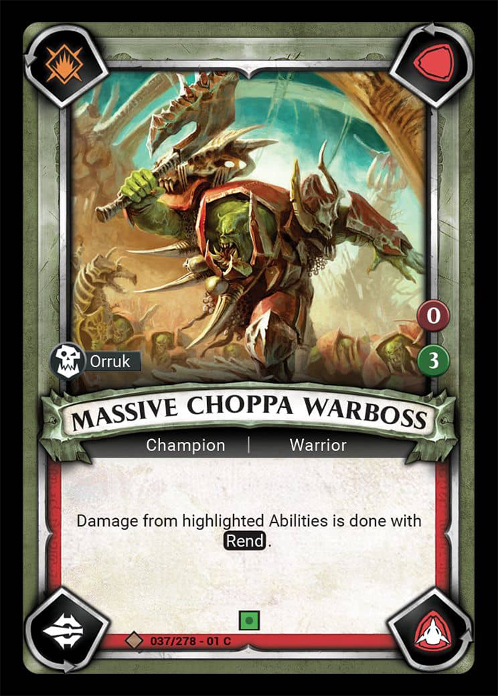 Warhammer Age of Sigmar Champions: 037- Massive Choppa Warboss 