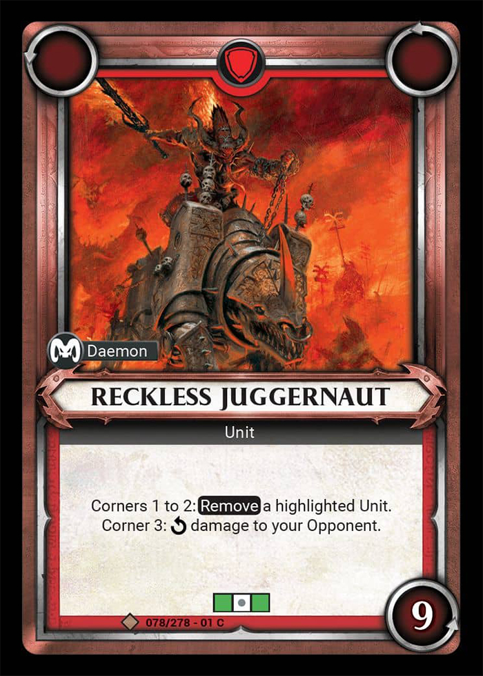 Warhammer Age of Sigmar Champions: 078- Reckless Juggernaut 