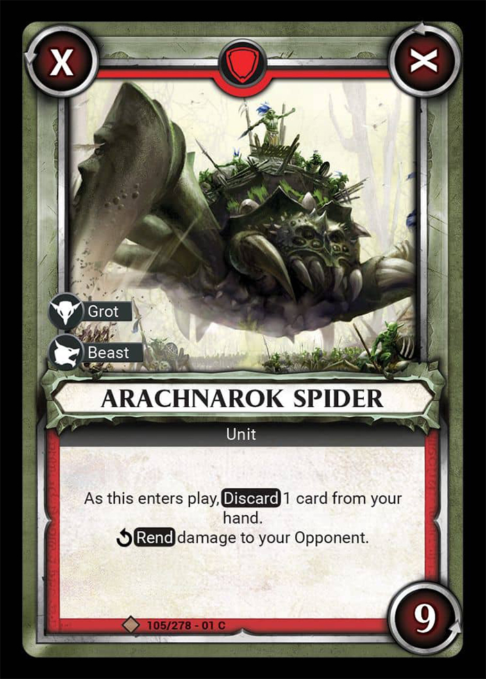 Warhammer Age of Sigmar Champions: 105- Arachnarok Spider 