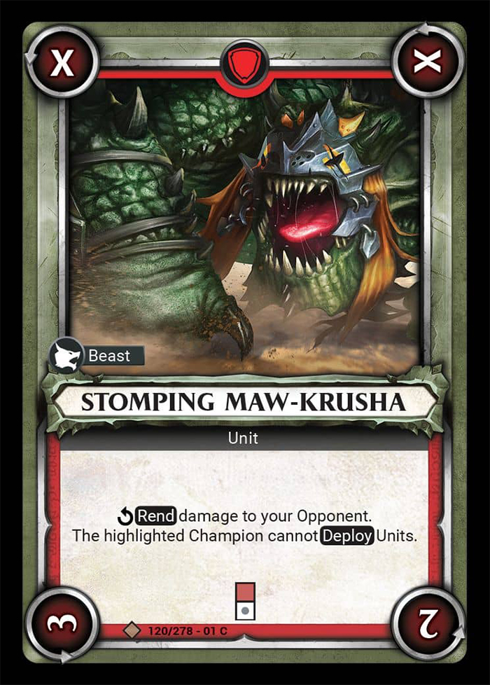 Warhammer Age of Sigmar Champions: 120- Stomping Maw-Krusha 