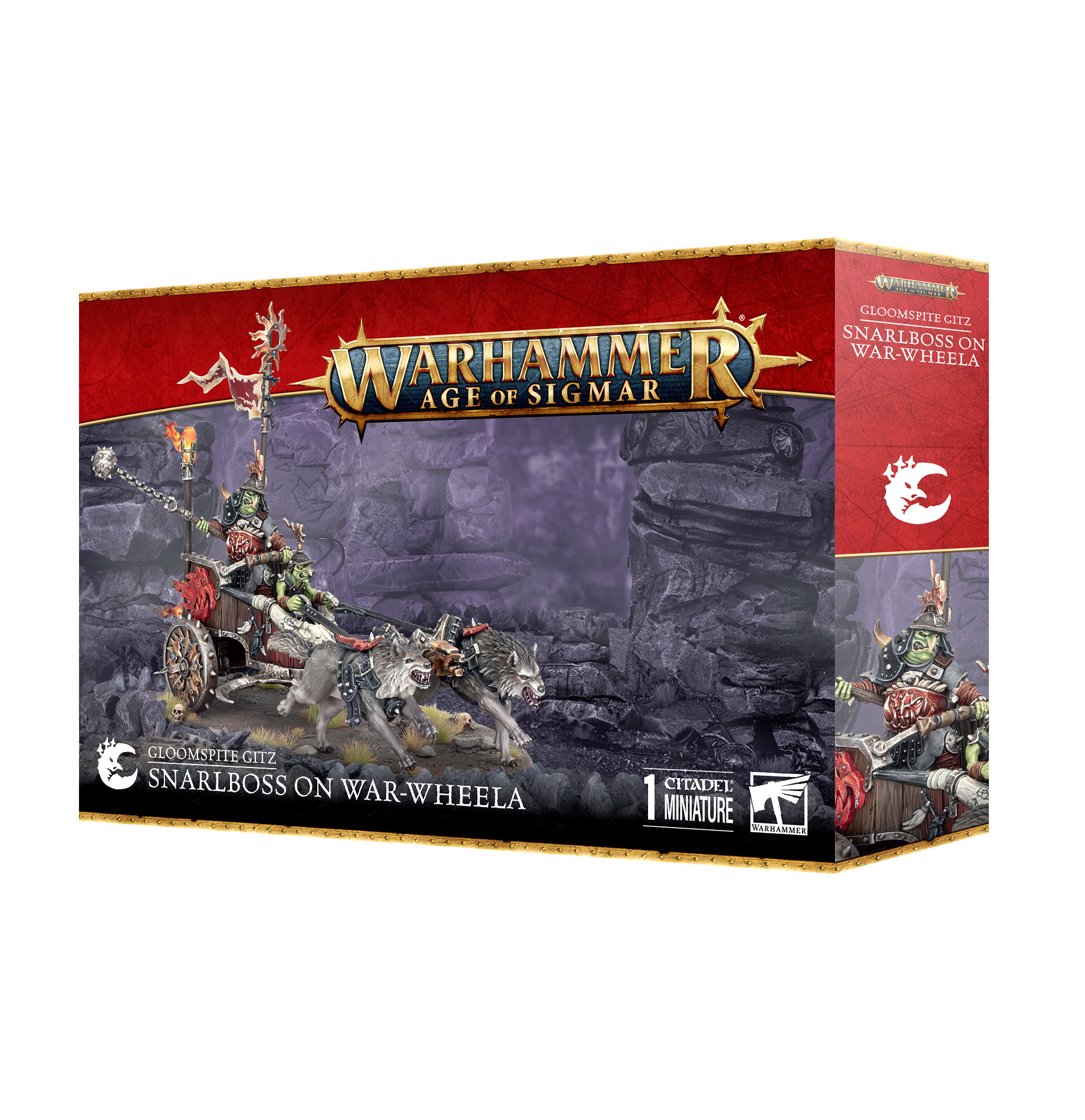 Warhammer: Age of Sigmar: Gloomspite Gitz: Snarlboss On War-Wheela 