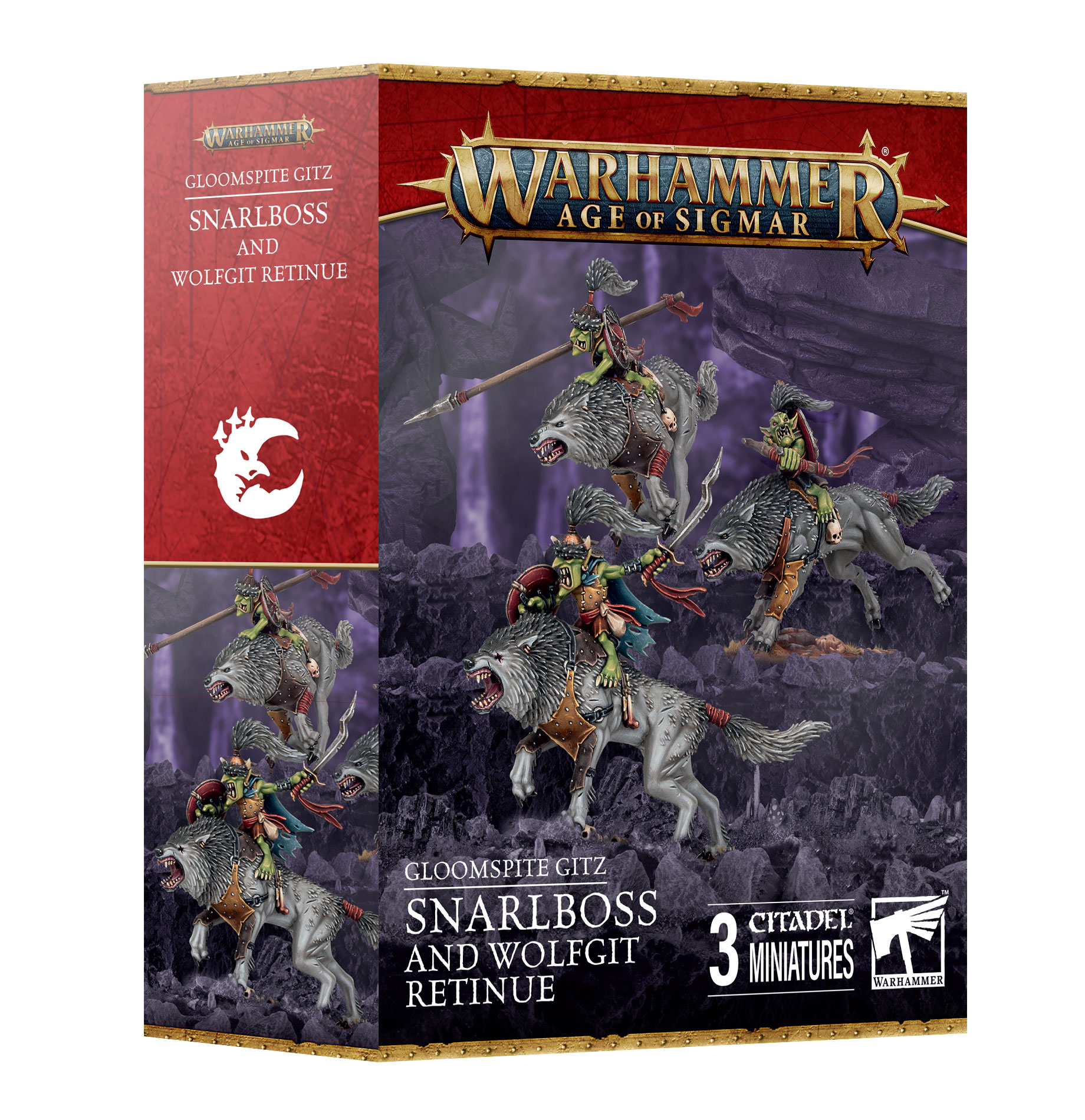 Warhammer Age of Sigmar: Gloomspite Gitz: Snarlboss and Wolfgit Retinue 