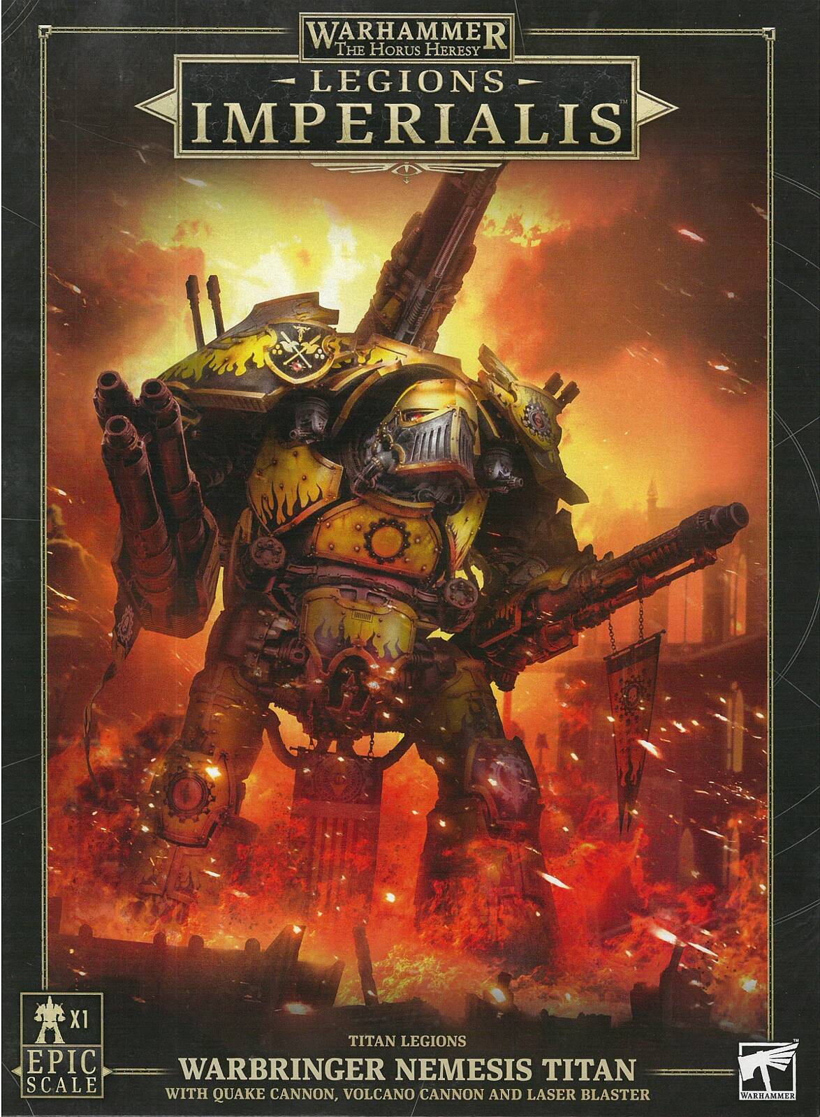 Warhammer: The Horus Heresy: Legions Imperialis: Titan Legions: Warbringer Nemesis Titan with Quake Cannon Volcano Cannon and Laser Blaster 