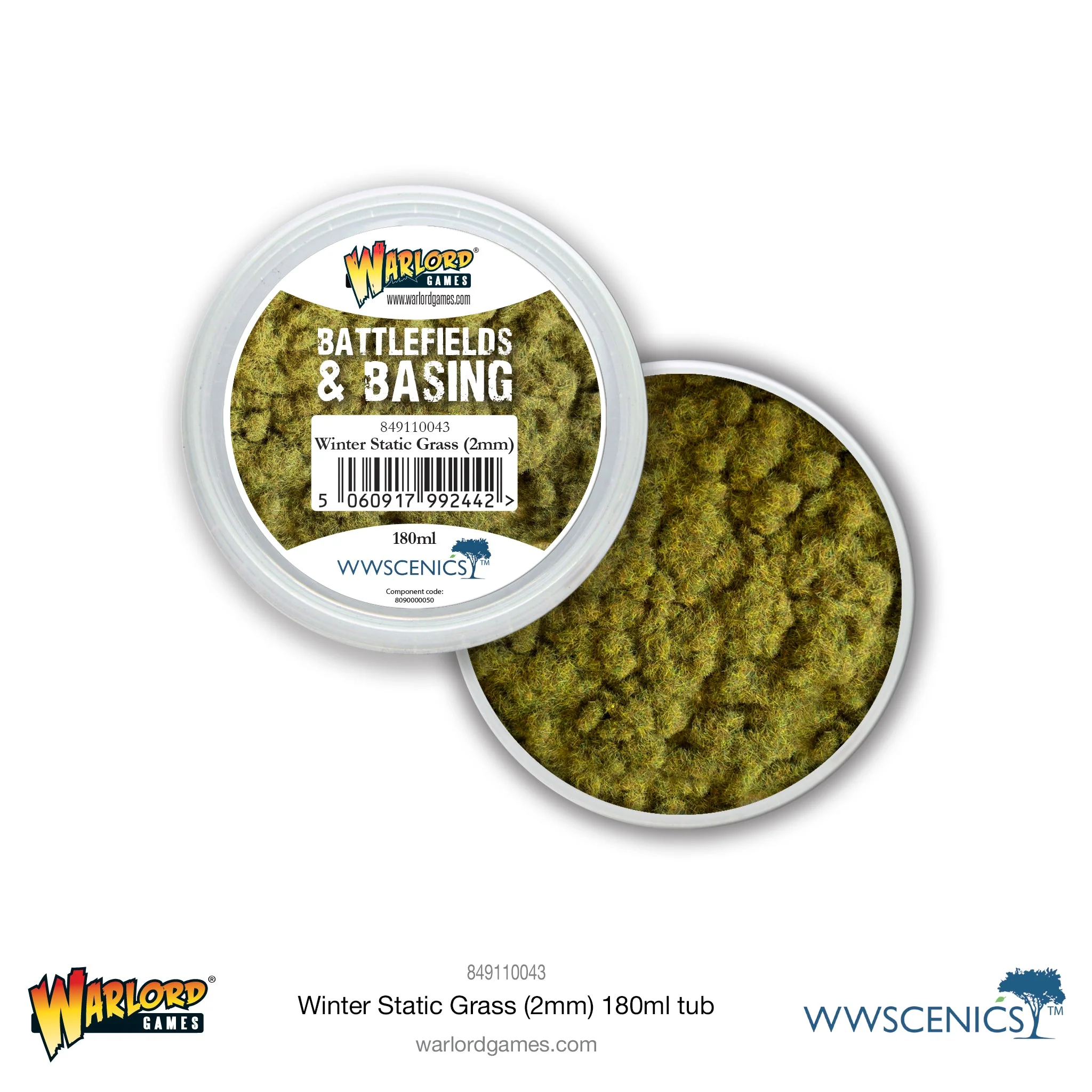 Warlord Games: Battlefields & Basing: Winter Grass 2mm Static Grass (180ml) 