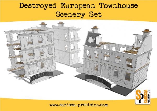 Warlord Games: Destroyed European Townhouse Scenery Set 