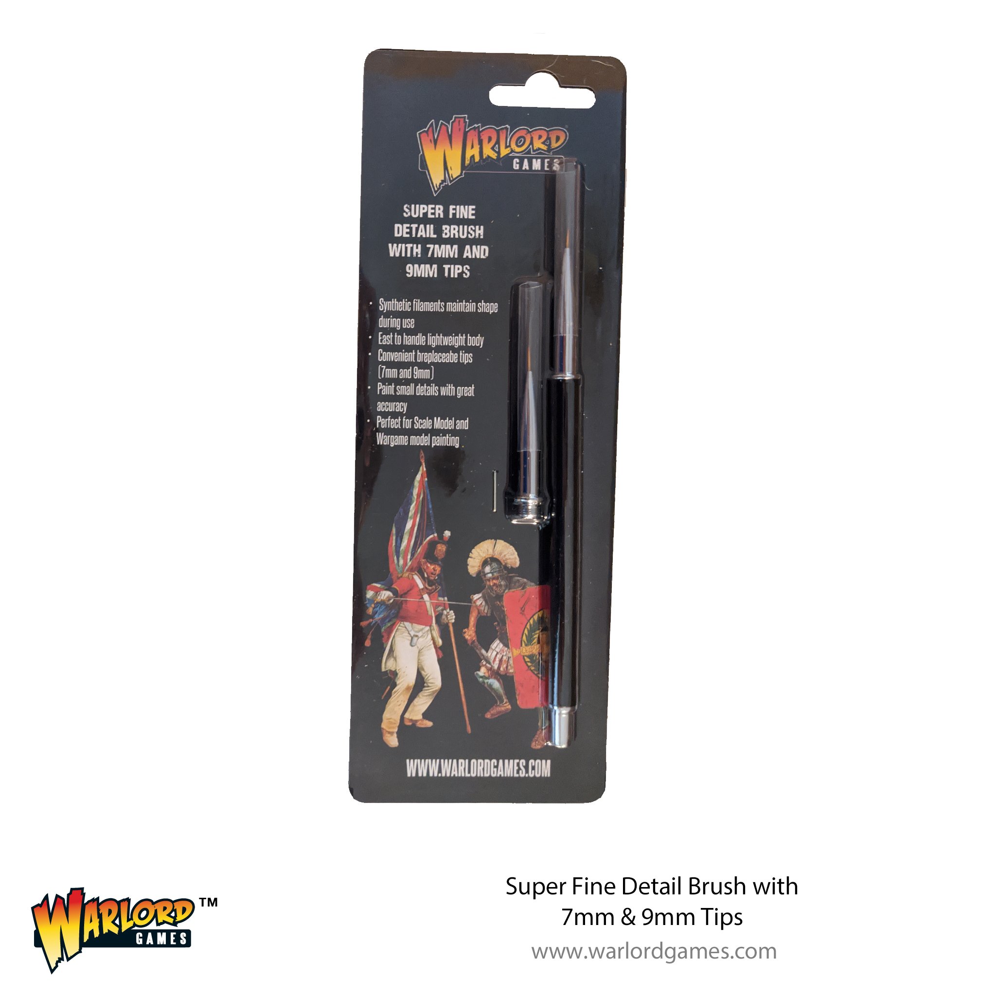 Warlord Games: Super Fine Detail Brush with 7mm & 9mm Tips 