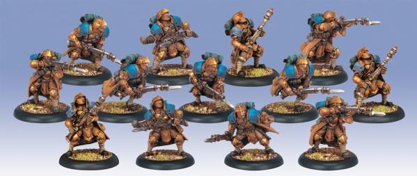 Warmachine: Cygnar (31105): Trencher Infantry with Three Weapon Attachments 