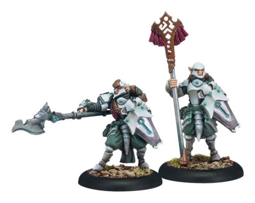 Warmachine: Retribution Of Scyrah (35029): Houseguard Halberdier Officer and Standard Bearer 
