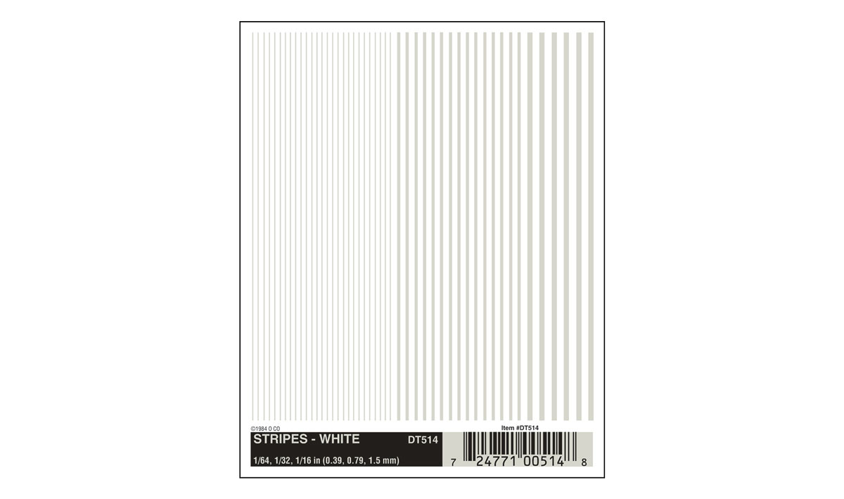Woodland Scenics: Dry Transfer Decal - Stripes White 