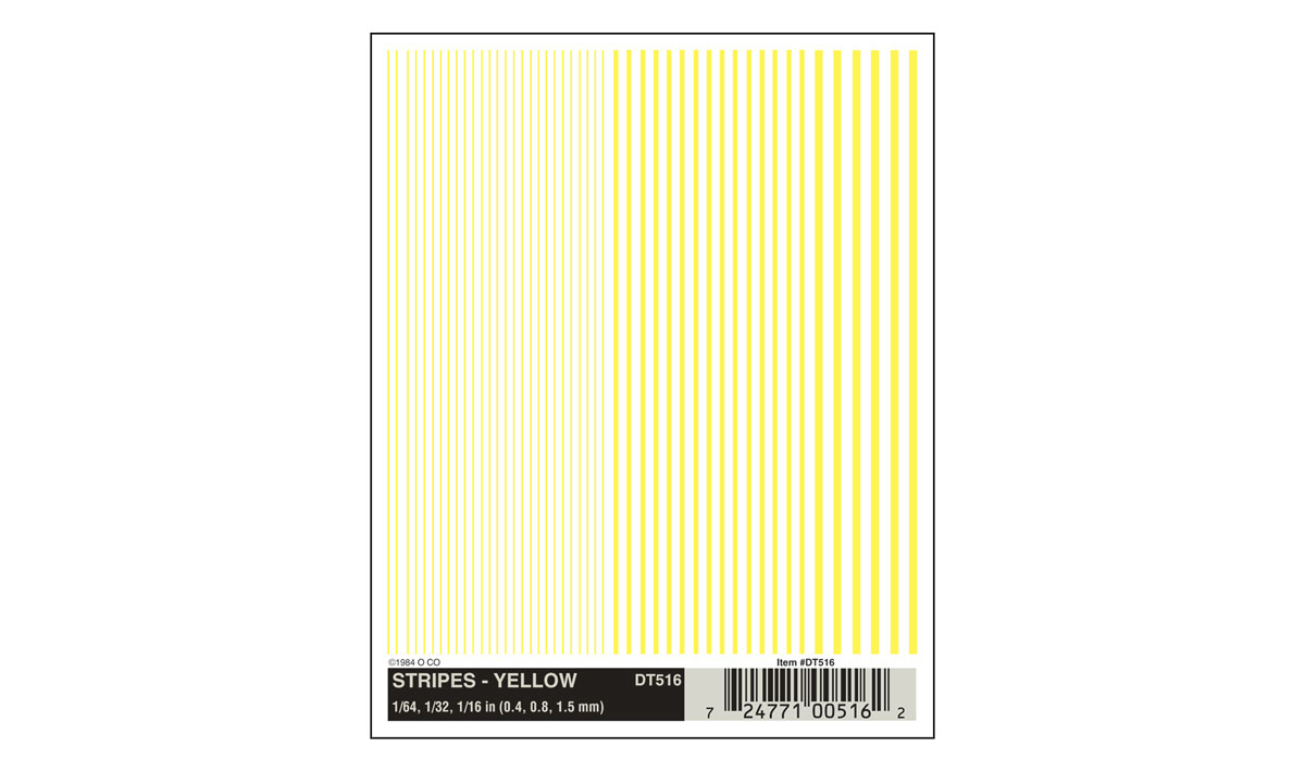 Woodland Scenics: Dry Transfer Decal - Stripes Yellow 