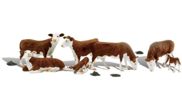 Woodland Scenics O-Scale: Hereford Cows 