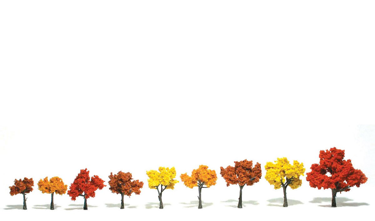 Woodland Scenics: Ready Made Realistic Trees: Fall Mix- 9 Trees (1 1/4" - 3") 