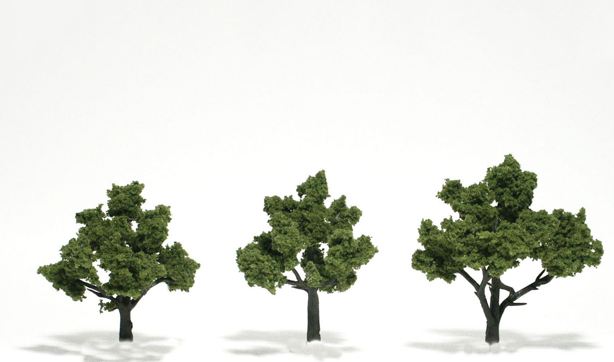 Woodland Scenics: Ready Made Realistic Trees: Light Green- 3 Trees (3" - 4") 
