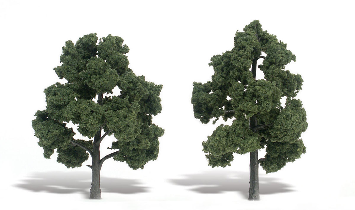 Woodland Scenics: Ready Made Realistic Trees: Medium Green- 2 Trees (5" - 6") 